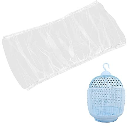 Vogelkäfig Abdeckung, Verstellbarer Vogelkäfig Netz, Abdeckungen für Vogelkäfige, Vogelkäfig Schutznetz Mesh Rock, Mesh Seed Catcher Käfigabdeckung Belüftet für Vogelfutter Kleintiere (Weiß, M)