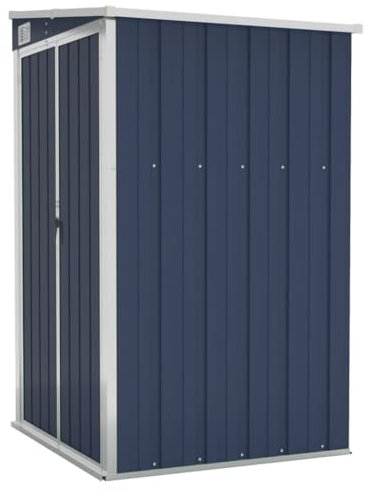 vidaXL Wand Geräteschuppen Geräteschuppen Gartenhaus Gerätehaus Gartenschrank Gartenschuppen Fahrradhaus Schuppen Anthrazit 118x100x178cm Stahl