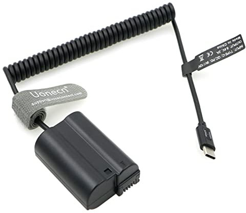 Uonecn EP-5B| EN-EL15 Dummy-Akku zu USB C PD Typ-C 9V 12V Stromkabel für Nikon D500 D600 D750 D800 Z5 Z6 Z7 Z6II Z7II D810 D850 D7000 Kamera