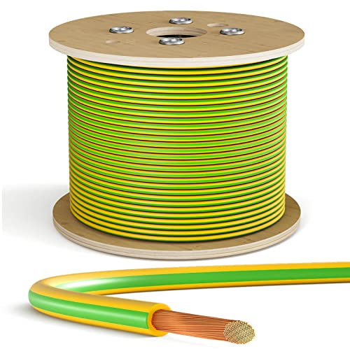 hb-digital 500m 6mm2 cavo di messa a terra H07V-K 1x6mm² filo flessibile in rame a trefoli unipolare per impianti fotovoltaici cavo di cablaggio cavo di messa a terra in PVC cavo sottile verde-giallo