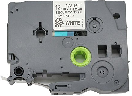 BROVACS 1 Packung Schwarz auf Weiß Sicherheits-Etikettenband kompatibel für Brother P-Touch TZ SE3 TZe SE3 12 mm 1/2 Zoll OPA1523