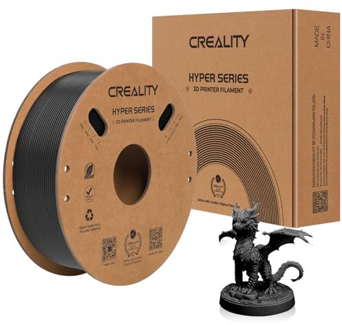 Offizielles Hyper ABS Filament, Creality 3D Drucker Filament 1.75mm für Hochgeschwindigkeitsdruck, Hitzebeständig, Stark & Langlebig, Maßgenauigkeit +/- 0.03mm, 1kg /Spool (Schwarz)