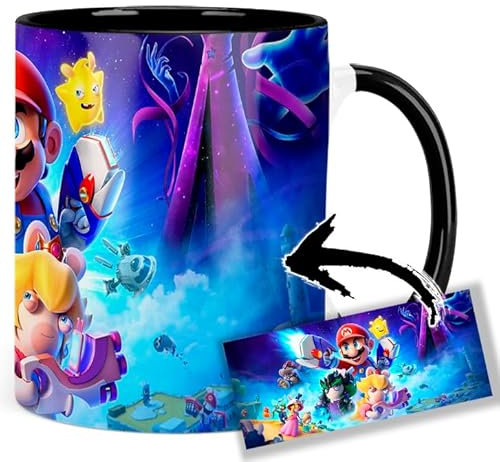 Super Mario Bros Tasse Ceramique Intérieure et Poignée Noire Mug