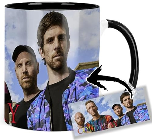 Coldplay Tasse Innen & Henkel Schwarz Keramikbecher Mug