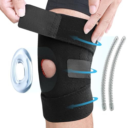 Anoopsyche Knee Brace for Men/Women, Knee Support Brace Compression Sleeve with Gel Pad & Side Stabilizers, Knee Support For Weight Lifting, Running, Basketball, Volleyball