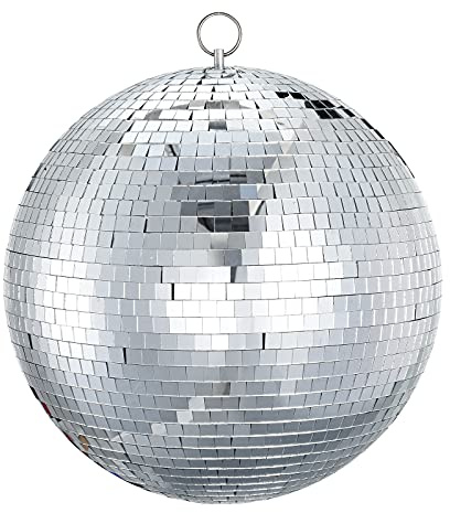 Sumono 16 Inch Disco Ball Mirror Ball Hanging Ornament for Party Decoration DJ Club Stage Bar Wedding, Silver