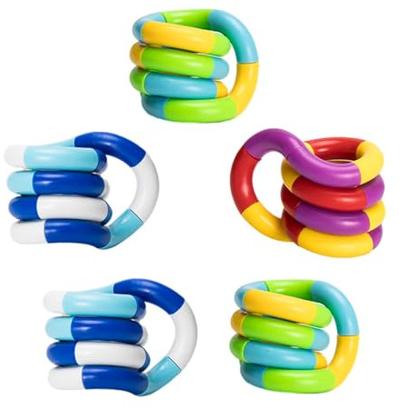 Fidget Toy,5 Stück Fidget Toys Set,Tangle Autismus Spielzeug,Stim Toys Zur Stressabbau,Twister,Hilfsmittel Hand-Augen-Koordination Und Autismus,FüR Kinder/Erwachsene Autismus Sensory Stimming (Y01)