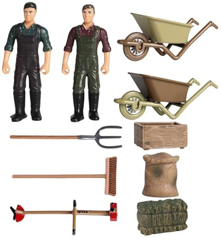 Eventerde Bauernhof-Set, Bauernhof-Spielset - Miniatur-Bauernfiguren 12 Stück | Modell mit Bauernhofzubehör, Sinnesspaß für Kinder, Früherziehungsfiguren für Jungen und Mädchen