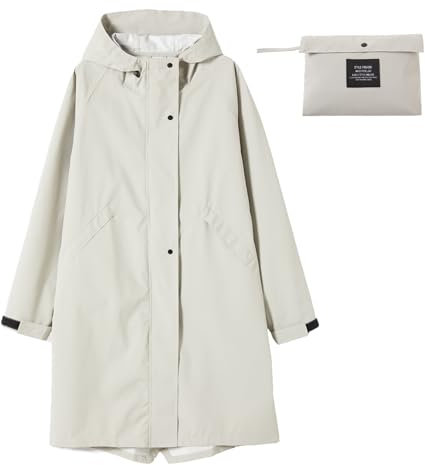 Ynport Crefreak Vestes De Pluie Pour Femmes Imperméable Léger Imperméable Manteaux De Pluie À Capuche Longs Coupe-Vent En Plein Air Trench-Coat De Voyage Vêtements De Pluie Compressibles, Gris, XXL