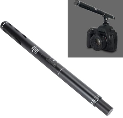 ASHATA Microphone D'interview Portable 2,4 G, Microphone de Journaliste pour Enregistrement Vocal, Micro Vocal Haute sensibilité pour Smartphones, Ordinateurs Portables, Appareil Photo,