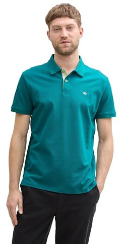 TOM TAILOR 1031006 Polo piqué Basique Homme, 11037 - Vert Bouteille Foncée, L