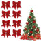 8 Stück Weihnachtsschleifen Rot, Weihnachten Schleifen Deko, Rot Glitzer Schleifen Weihnachtsdeko, Weihnachtsbaumschmuck Schleifen, für Weihnachten Dekoration, Familienfeiern, Hochzeitsfeiern