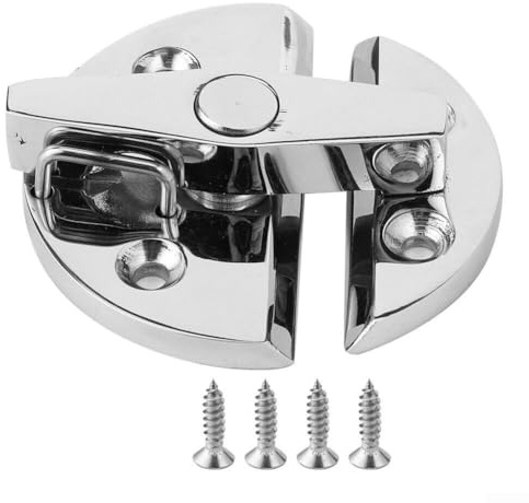 Zilimontt Runder Edelstahl-Riegel, Drehknopf-Riegel, Bootstürschloss, Drehriegel, für Bootstür, Schrank, Luke, Marine-Hardware-Zubehör, 5,6 x 6,1 cm