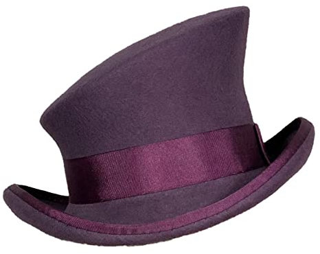 Generisch Unisex Asymmetrischer Zylinder Wollhut Steam Punk Hut Dekorativer Hut Haube 1 Jahr (Lila, One Size)