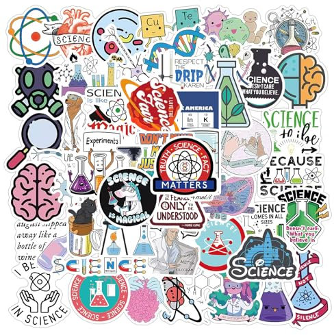 Cncedi 100PCS Science Laboratory Stickers, Physical Chemistry Biology Experiment Sticker for Teenage Students Teacher Guitar Water Bottle Computer Notebook Desktop Decoration