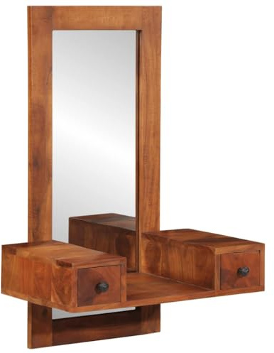 vidaXL Wandspiegel mit Schubladen 60x33x90 cm Massivholz Akazie