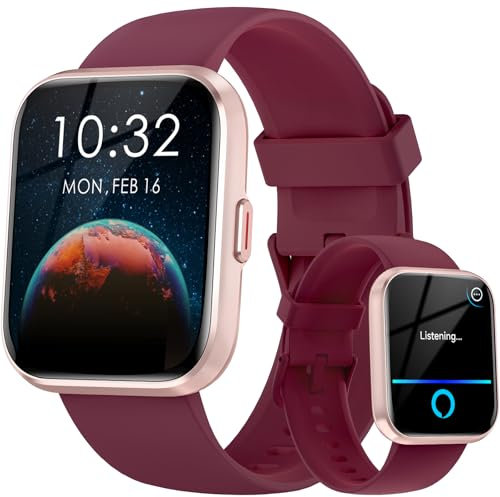 Reloj Inteligente Mujer con Llamadas y Alexa Incorporada,1.8 Smartwatch Mujer con Pulsómetro/sueño/SpO2,WhatsApp Notificaciones,110+ Modos Deportivos,Reloj Deportivo Impermeable IP68 para Android iOS