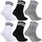 Fentar 6-Paare Tennissocken Damen 35-38, Atmungsaktive Socken Baumwolle, Stylische Sportsocken Damen, Bequeme Hohe Socken, Weich Damen Socken für Sport Tennis (Weiß Schwarz Grau)