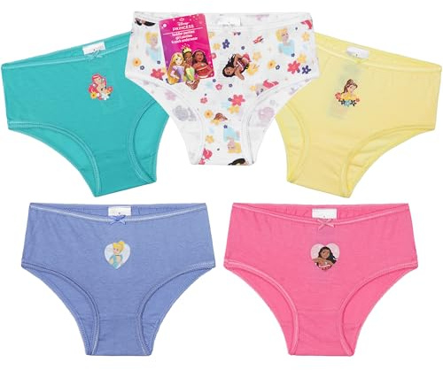 Get Trend Disney Princess Knickers for Girls Breathable Cotton Panties Toddlers Underwear Moana Pack of 5 Soft Underpants (2-3 Years, Multi Disney Princess 5 Pack)