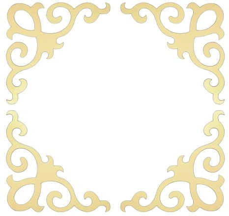 QUARKZMAN 4 Pezzi Adesivi da Parete Specchio Autoadesivi, Piastrelle Specchio Cavo in Acrilico Adesivo Angolo Adesivi Cavi per Decorazione Sfondo Camera Casa, Oro Chiaro (10x10cm)