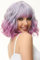 PORSMEER Peluca corta de color morado claro con flequillo para mujer, peluca natural para mujer, pelo sintético multicolor, para uso diario, fiesta, Halloween, cosplay, pelucas rizadas onduladas (lila