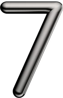 Ultion Sweet Satin Nickel Door Number '7' | Self Adhering, No screws, No drilling, Matching numbers available, Matching Ultion Sweet door furniture available