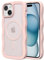 ZTOFERA for iPhone 14/iPhone 13 Magnetic Case, Curly Wave Frame Silicone Case Compatible with MagSafe Translucent Matte Shockproof Phone Cover, Pink