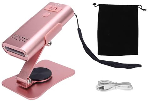 UV Hair -Extension Leichte, Schnelle Härtungs -LED -Lampe 6W mit Verstellbarer Helligkeit, Tragbarer Schnur für den Gebrauch von Heimsalon. 3000mah & Rotierender Stand. (Roségold)