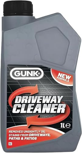 Gunk Driveway Cleaner 1L or 2L Powerful Degreaser for Oil, Grease, Fuel, Dirt & Moss Fast-Acting Patio, Garage Floor Block Paving Stain Remover for Concrete, Stone Grey 1L
