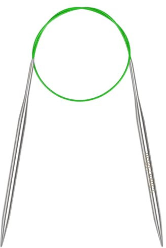 Coopay Rundstricknadeln 5,5mm, Stricknadeln Rundstricknadel 60cm aus Edelstahl mit Flexiblem Kabel, feste Metall-Rundstricknadel für Dicke & Feine Wolle Stricken Socken, Pullover, Handschuhe, Schal