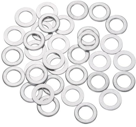 sourcing map Lot de 100 rondelles plates M6, joints d'étanchéité ronds en aluminium de 10 mm de diamètre extérieur et 1 mm d'épaisseur pour vis, boulons, accessoires de réparation de machines