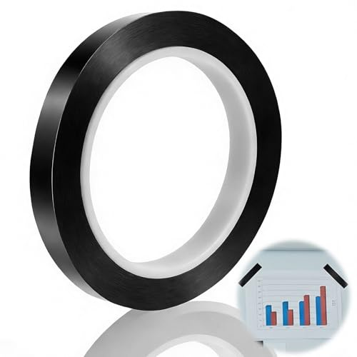Nogeqi Schwarz Klebeband 66m X 12mm Breite Whiteboard Klebeband Whiteboard Tape Graphic Tape Für Whiteboards Art Chart Linie Schule Büro Zuhause