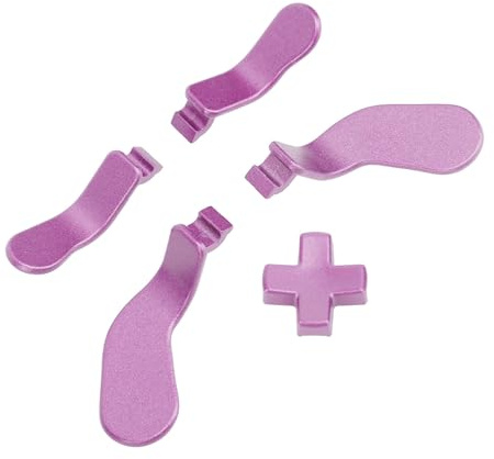 Tomantery Controller-Paddel und D-Pad, Präzise Passform, Edelstahl-Paddles, Ersatz für Series 2, Hervorragendes Touch-Gefühl für Besseres Spielerlebnis, für -Controller, 5 Stück (Hellviolett)