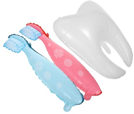 Healeved 3 Stück Große Zahn und Zahnbürsten Ballons aus Latex für Babyparty Dekoration Erster Zahn Kindergeburtstag Party