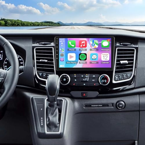 10 inch Car Stereo Radio for Ford Transit Custom 2018-2023 Carplay Android | Double Din Android Wireless Carplay Android Auto Support Bluetooth/GPS/WiFi/Backup Camera/SWC/FM/Mirror Link/IPS Touch Screen