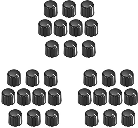 Tumintu 30 Stücke Potentiometer Steuerung Knobs für Elektrische Gitarre Volume Tone Knobs Schwarz D Typ 6mm