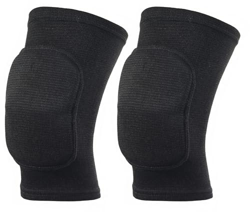 Bbtcxjs 1 Pair Knee Pads Work, Thick EVA Padded Foam Volleyball Knee Pads | Anti-Slip Protective Gear for Work Football Volleyball Sports Dance Gardening(Black, M)