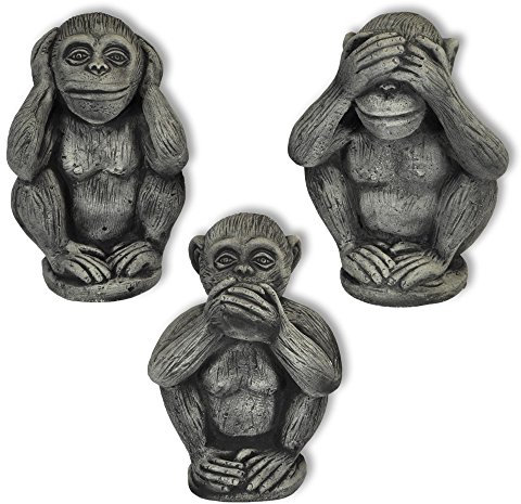 Thaiboo 3 Affen Set massiv Nichts sehen hören Sagen Glücksbringer Skulptur