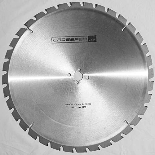 NAGELFEST Hartmetall Kreissägeblatt | Ø160 bis Ø700 mm | HM Kreissägeblatt Nagelfest für Holz | Sägen mit Wippsäge, Tischkreissäge, Kreissäge, Kappsäge | CROSSFER® (Ø500 x 30 (Z36) DE)
