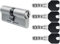 EVVA MCS Doppelzylinder mit 4 Design-Schlüssel schwarz, Länge (a/b) 36/66mm (c=102mm), einzigartige Magnet-Technologie, Not-u. Gefahrenfunktion BSZ, Modularbauweise SYMO, Aufbohr-, und Ziehschutz KZS