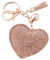 Soleebee Leder Liebes-Herz Keychain Bling Kristallstrass Taschen Koffer Rucksäcke Zubehör Charm Auto Schlüsselanhänger Schlüsselring mit Quasten (Champagner)