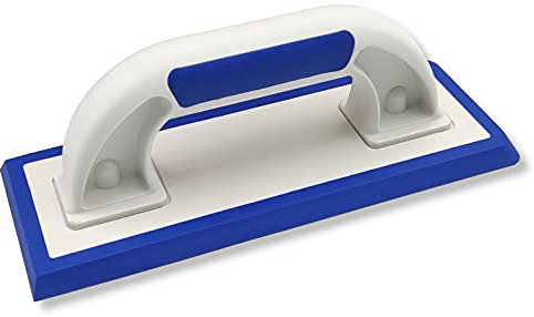 DEWEPRO® Fliesen Fugbrett mit 6mm Spezialbelag (Feingummi, abgeschrägt) für Epoxid-Fugmasse u. Naturstein - 240x95mm - Ausfugbrett - Zementverfugung - Epoxidfugbrett