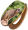 banjado Design WC Sitz Bambus 45x37,5cm / Toilettendeckel Holz/hochwertiger Toilettensitz/Bambus-Toilettendeckel für alle gängigen Toiletten - Sitzendes Erdmännchen