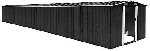 vidaXL Abri de Jardin Hangar de Stockage d'Outils Cabane de Jardin Abri de Rangement Remise d'Extérieur Anthracite 257x990x181 cm Acier Galvanisé