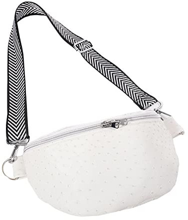 Nähset/Stoffpaket Tasche Tarika - Kunstleder Weiß Straußenoptik