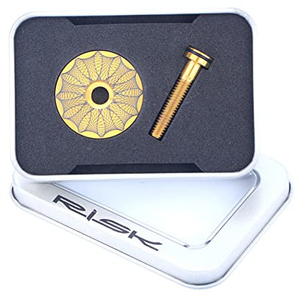 Capuchon de Casque de Velo,iSpchen Capuchon Supérieur de Casque de Vélo Bouchon de Tige de Casque de Vélo en Aluminium avec Boulons Couvercle de Tige de Vélo pour Potences de Vélo de Route VTT