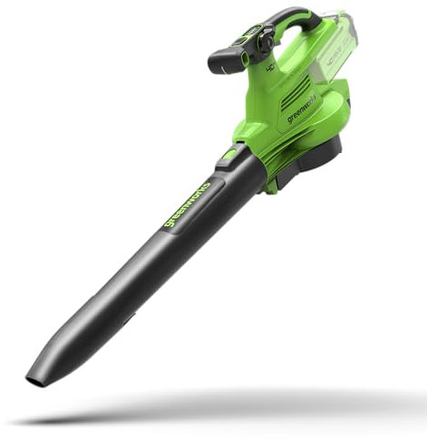 Greenworks 40V Aspiratore Soffiatore a Batteria per Foglie, con Motore Brushless, 370 km/h, 14.17 m³/min, Sacco di Raccolta da 45L, SENZA Batteria e Caricabatterie, Garanzia 3 Anni GD40BVII