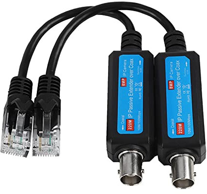 SYH&AQYE 2pcs 10/100Mbps 1CH IP Network Transmitter, Fast and Easy To Install Passive IP Network Coaxial Transmitter Receiver Extender for IP NVR Camera