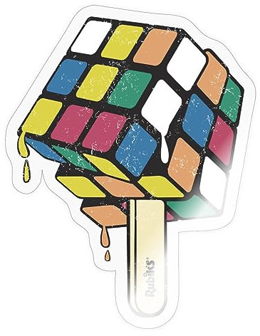 Spreadshirt Rubik's Cube Zauberwürfel als Eis am Stiel Sticker, max. 10 x 10 cm, 10 x 10 cm, Transparent glänzend
