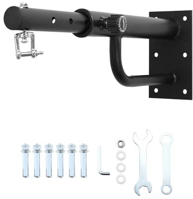 QWORK® Solider Stahl Boxsackhalterung Wandhalterung Verstellbarer 43-63 cm Gewichtsunterstützung 150 kg, Boxsack-Aufhänger inkl. Befestigungsschrauben